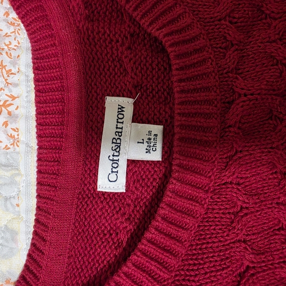 Croft & Barrow Vibrant Red Crew Neck Sweater - Picture 2 of 2